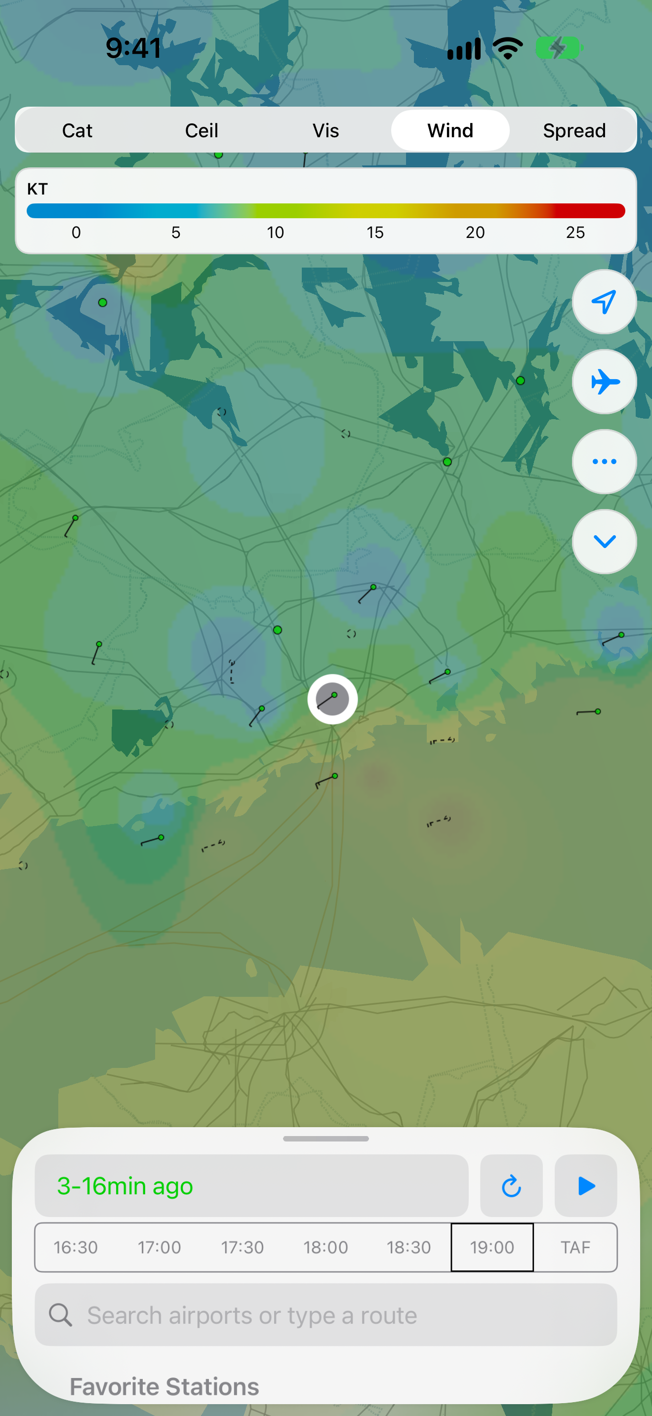 CAV-OK wind overlay on iPhone